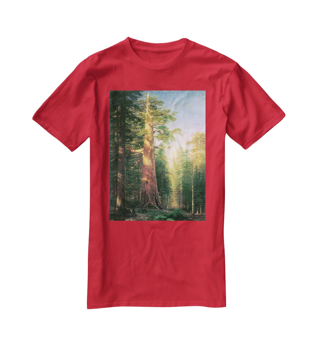 The big trees Mariposa Grove California by Bierstadt T-Shirt - Canvas Art Rocks - 4