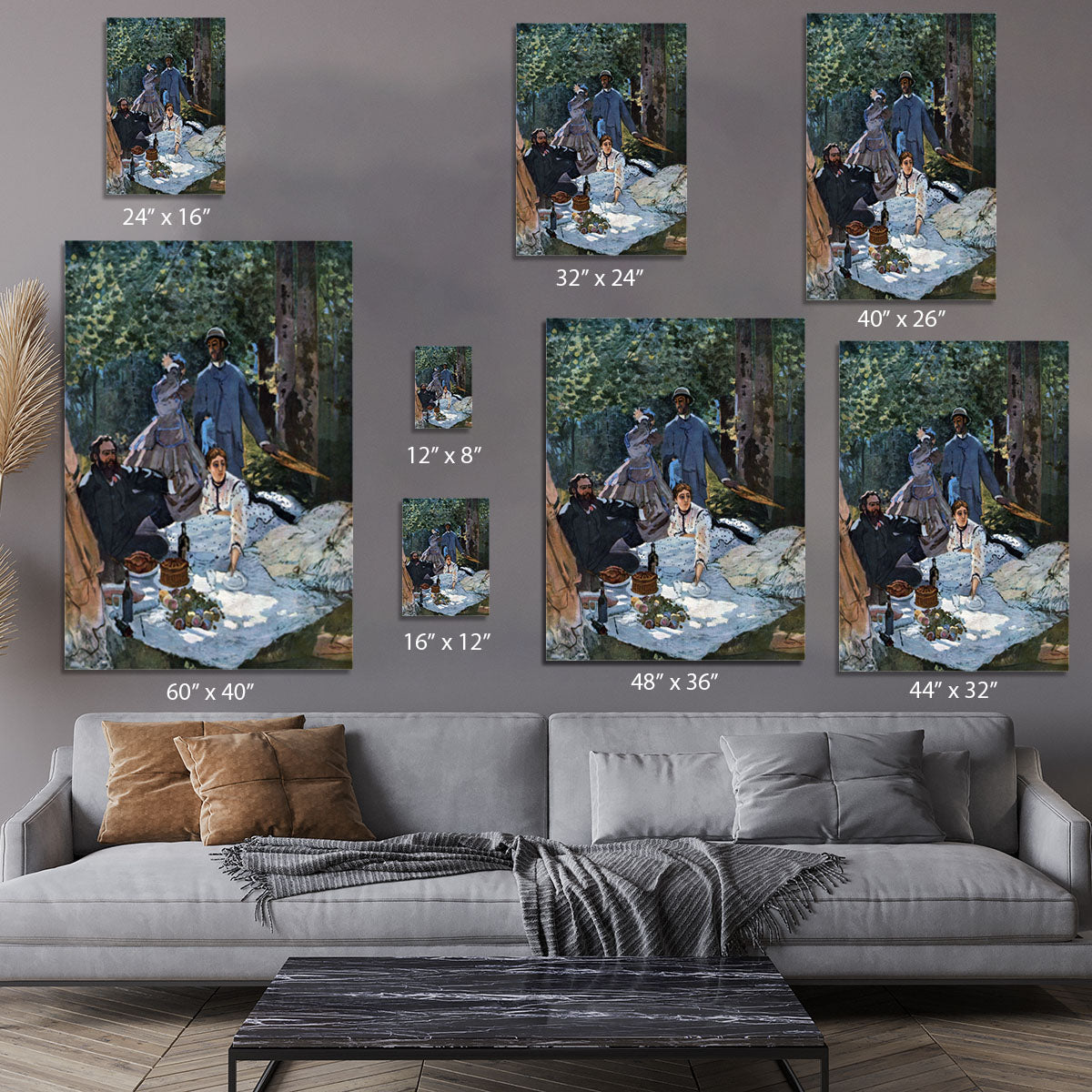 The breakfast outdoors central section by Monet Canvas Print or Poster - Canvas Art Rocks - 7