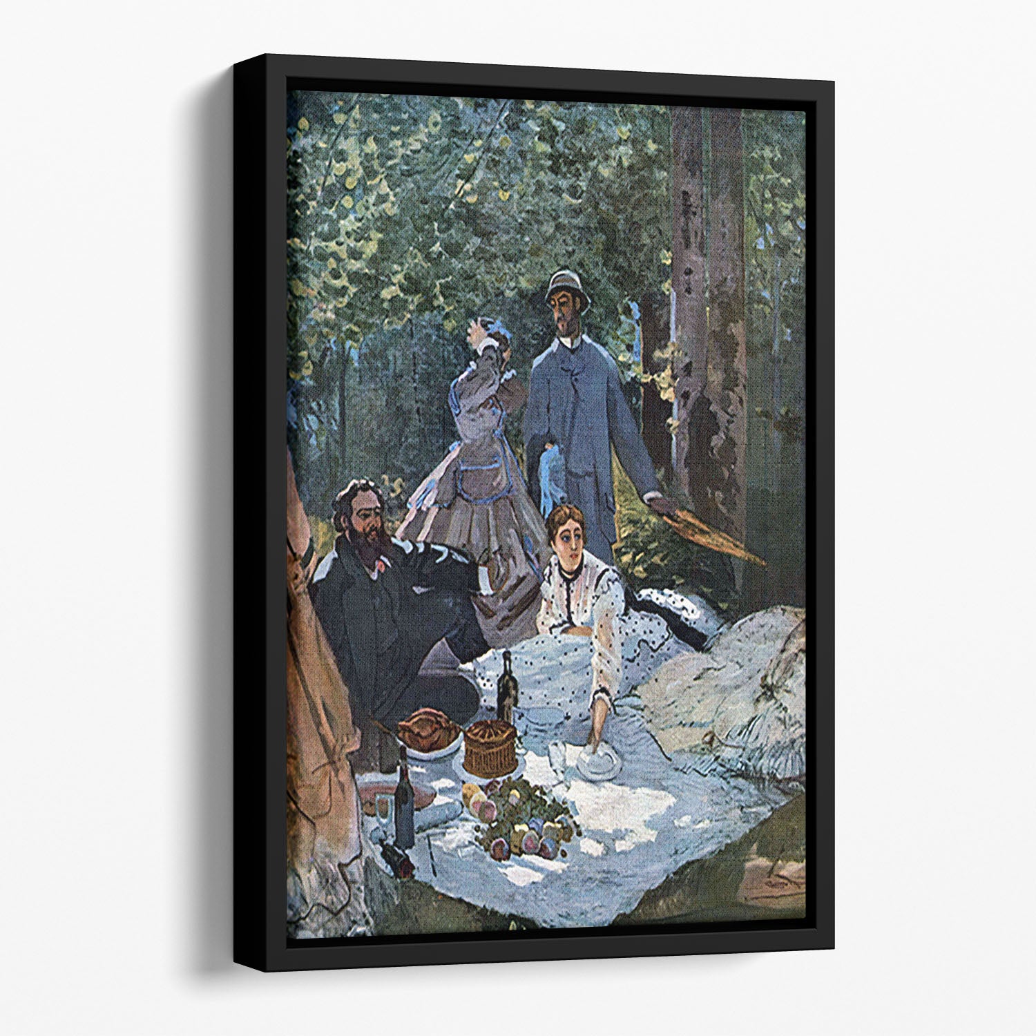 The breakfast outdoors central section by Monet Floating Framed Canvas