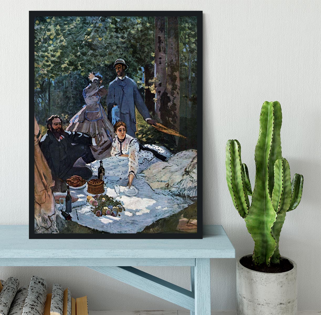 The breakfast outdoors central section by Monet Framed Print - Canvas Art Rocks - 2