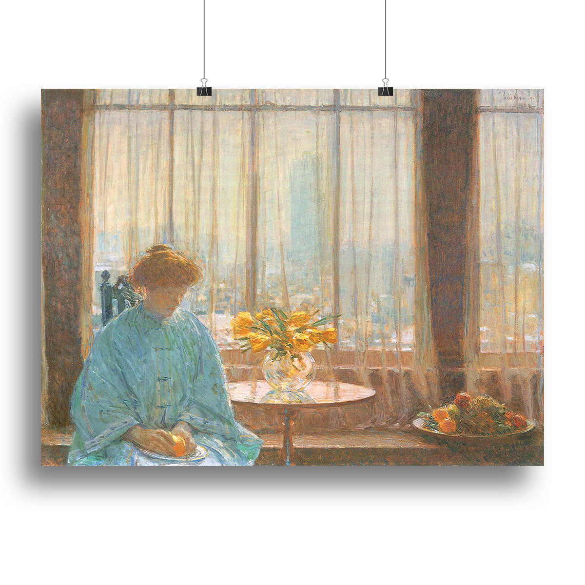 The breakfast room winter morning by Hassam Canvas Print or Poster - Canvas Art Rocks - 2