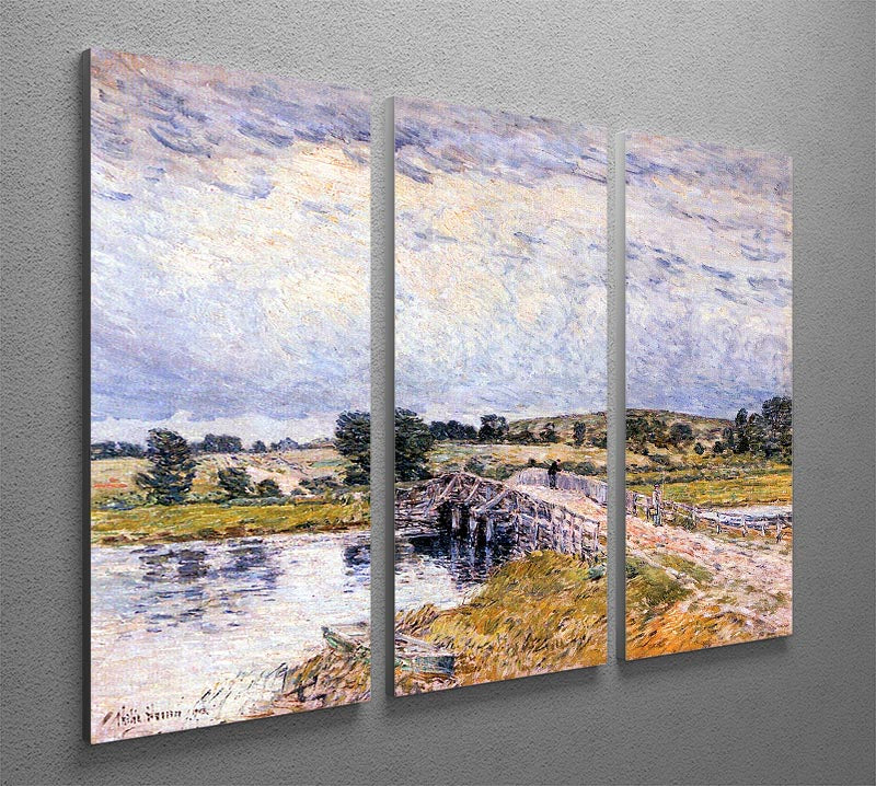The bridge from Old Lyme by Hassam 3 Split Panel Canvas Print - Canvas Art Rocks - 2