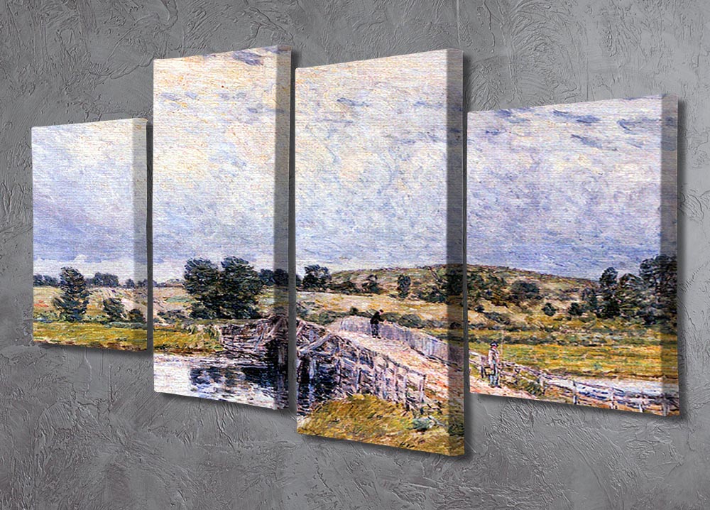 The bridge from Old Lyme by Hassam 4 Split Panel Canvas - Canvas Art Rocks - 2
