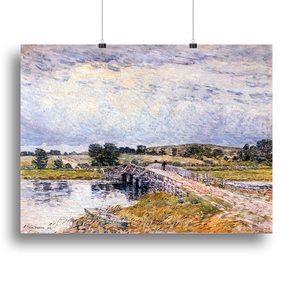 The bridge from Old Lyme by Hassam Canvas Print or Poster - Canvas Art Rocks - 2