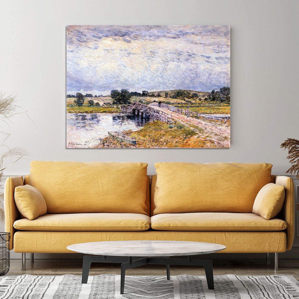 The bridge from Old Lyme by Hassam Canvas Print or Poster - Canvas Art Rocks - 4