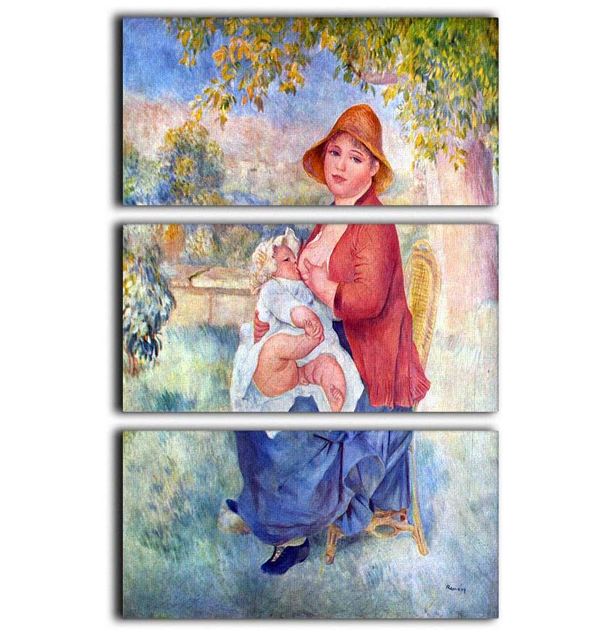 The child at the chest maternity by Renoir 3 Split Panel Canvas Print - Canvas Art Rocks - 1