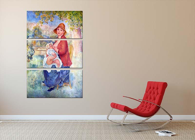 The child at the chest maternity by Renoir 3 Split Panel Canvas Print - Canvas Art Rocks - 2