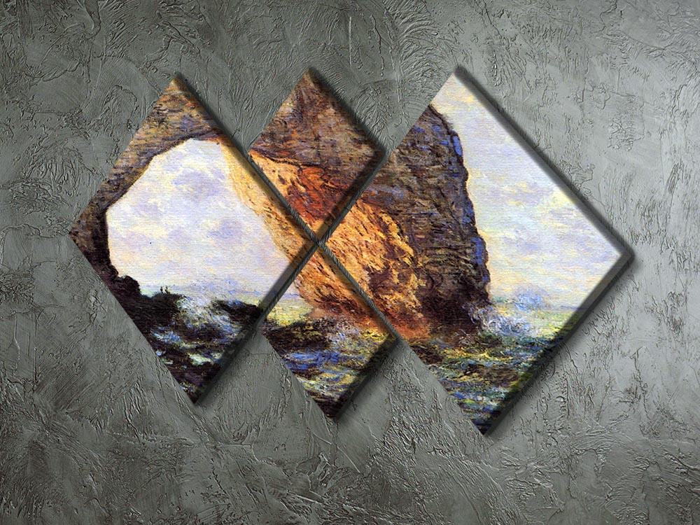 The cliff at Etretat by Monet 4 Square Multi Panel Canvas - Canvas Art Rocks - 2