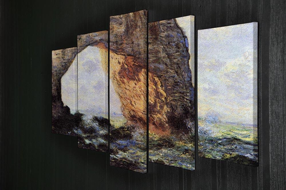 The cliff at Etretat by Monet 5 Split Panel Canvas - Canvas Art Rocks - 2