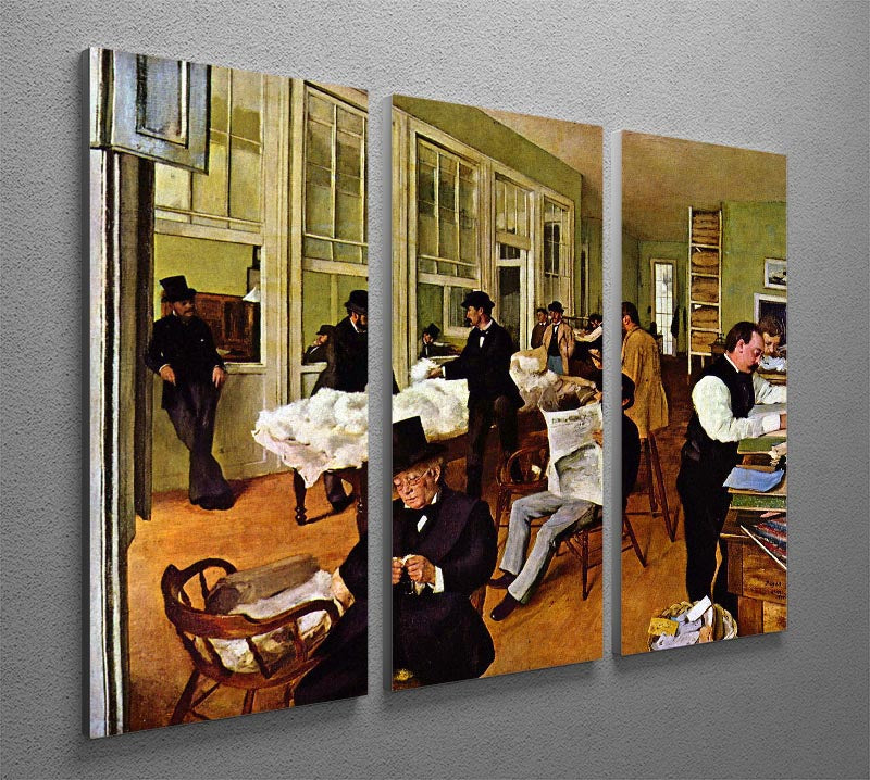 The cotton office in New Orleans by Degas 3 Split Panel Canvas Print - Canvas Art Rocks - 2