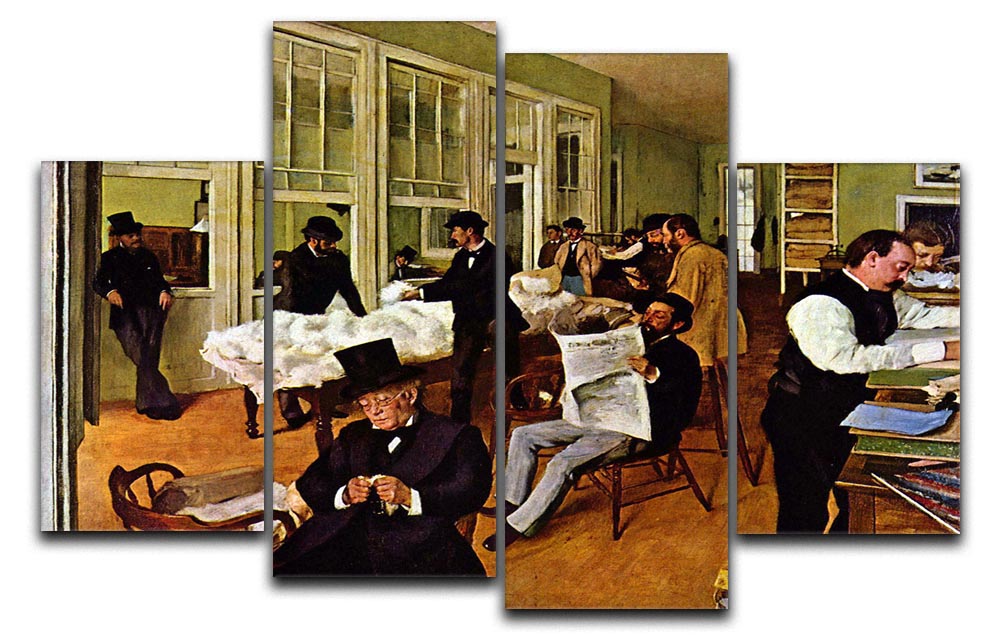 The cotton office in New Orleans by Degas 4 Split Panel Canvas - Canvas Art Rocks - 1