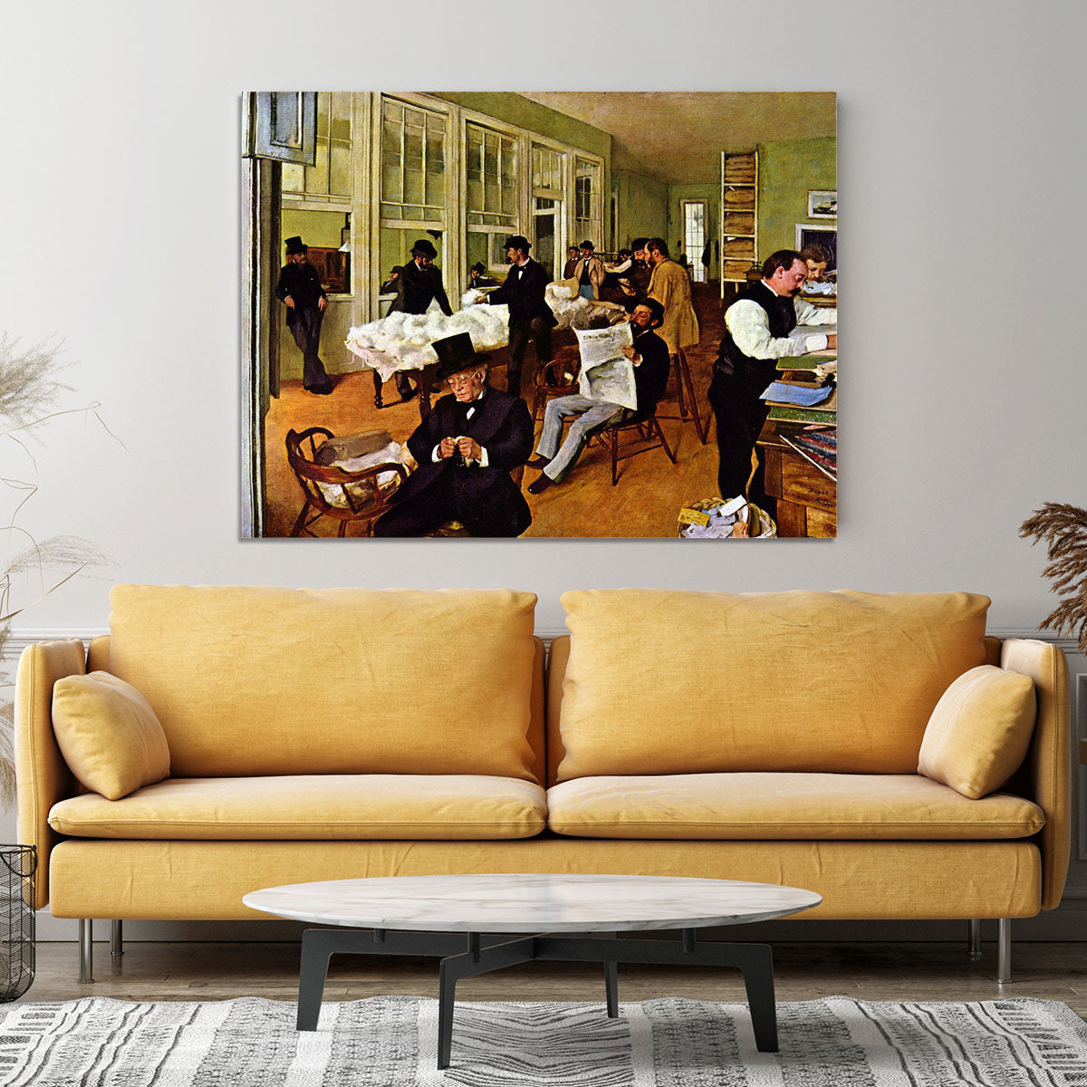 The cotton office in New Orleans by Degas Canvas Print or Poster - Canvas Art Rocks - 4