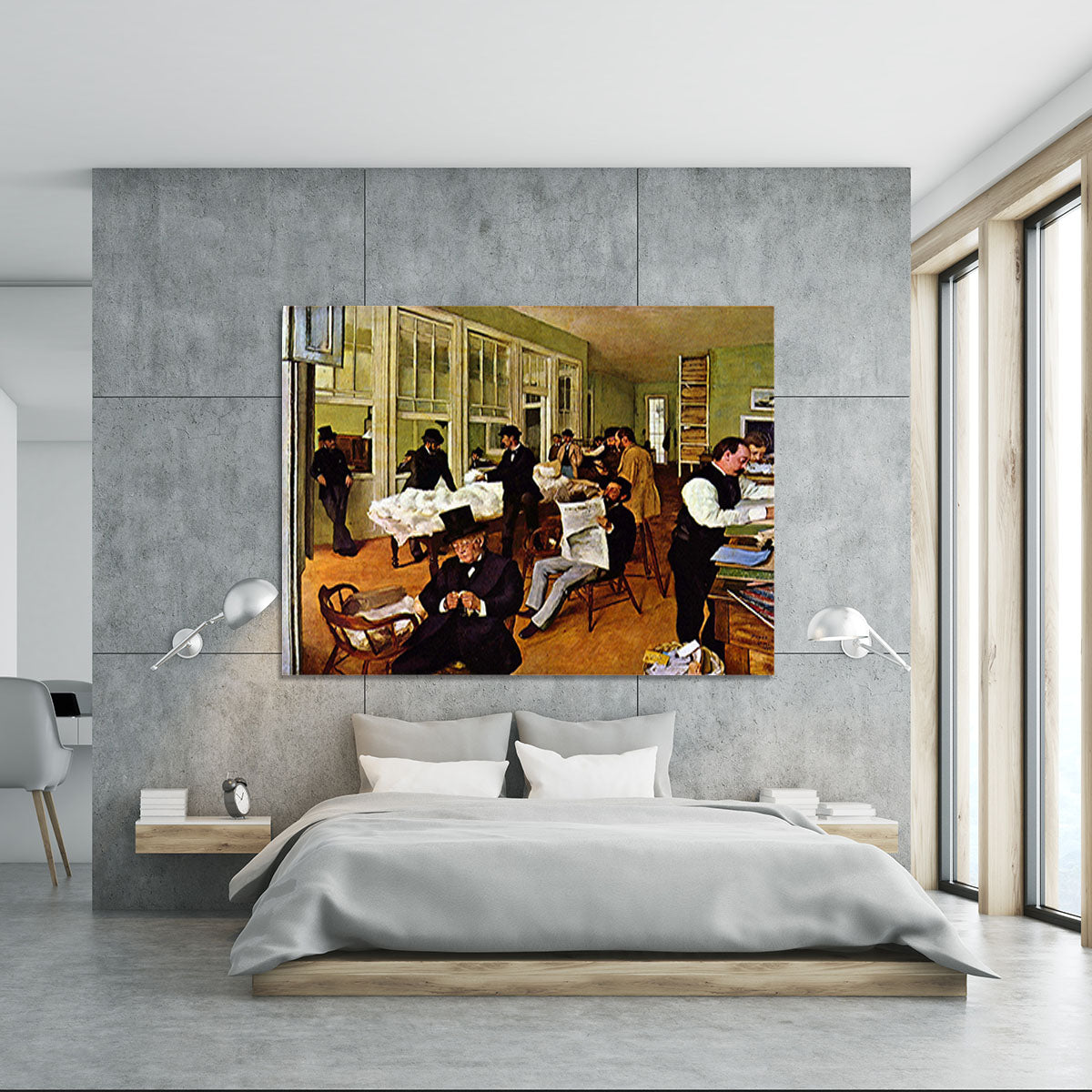 The cotton office in New Orleans by Degas Canvas Print or Poster - Canvas Art Rocks - 5