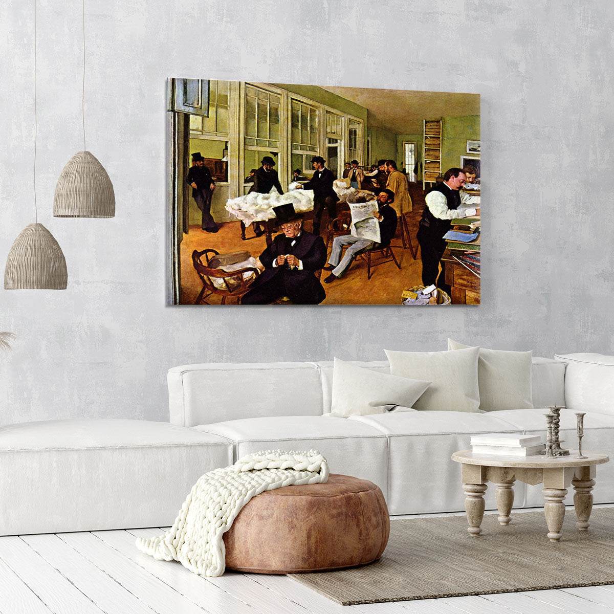 The cotton office in New Orleans by Degas Canvas Print or Poster - Canvas Art Rocks - 6