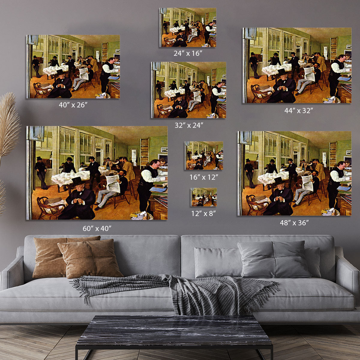The cotton office in New Orleans by Degas Canvas Print or Poster - Canvas Art Rocks - 7