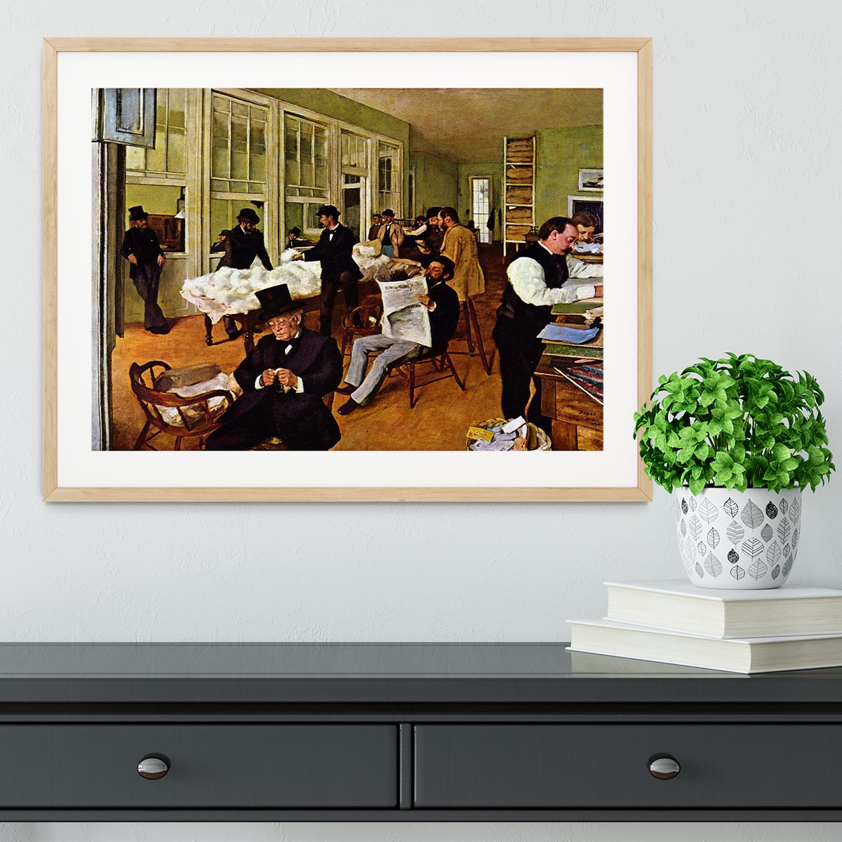 The cotton office in New Orleans by Degas Framed Print - Canvas Art Rocks - 3