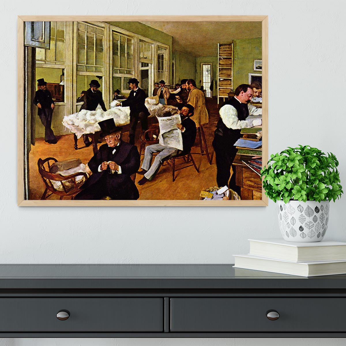 The cotton office in New Orleans by Degas Framed Print - Canvas Art Rocks - 4