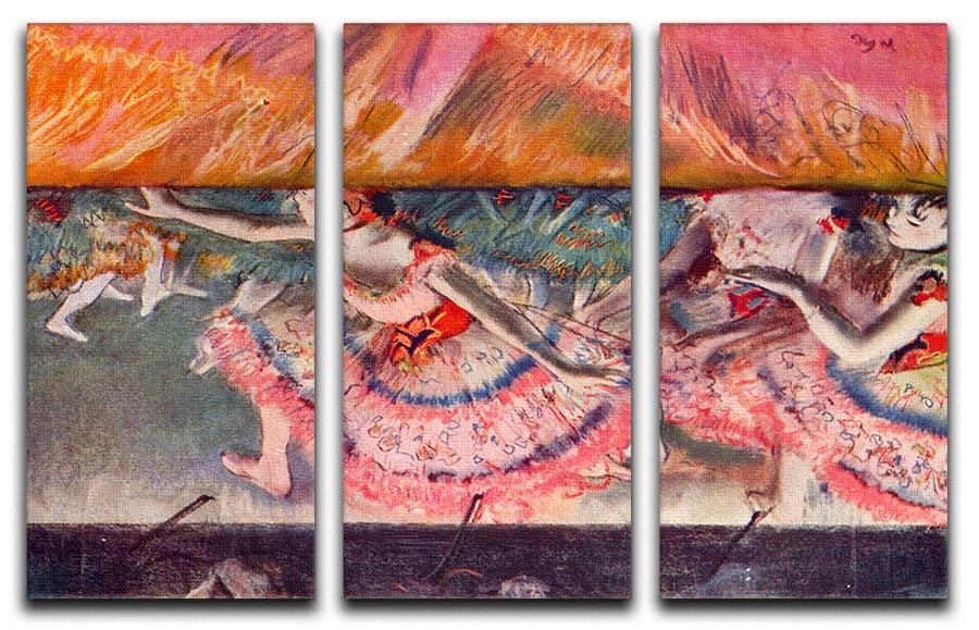 The curtain falls by Degas 3 Split Panel Canvas Print - Canvas Art Rocks - 1