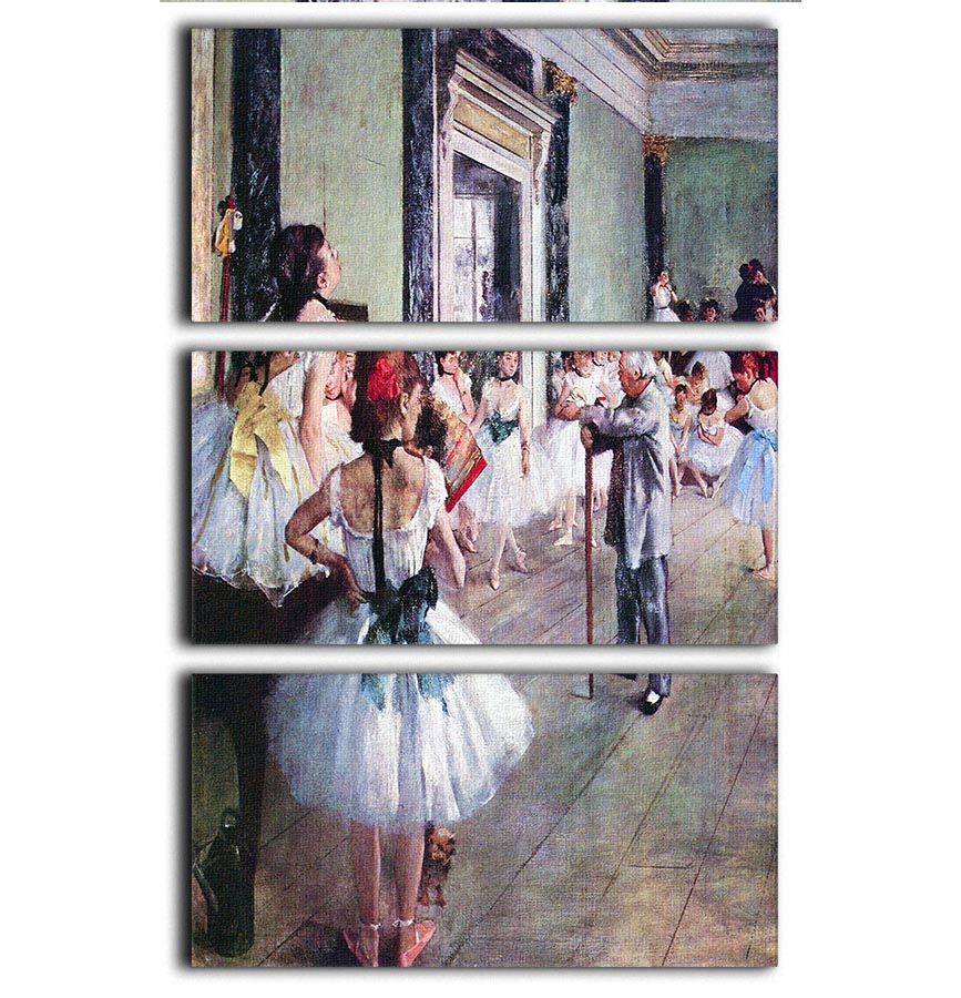 The dance class by Degas 3 Split Panel Canvas Print - Canvas Art Rocks - 1
