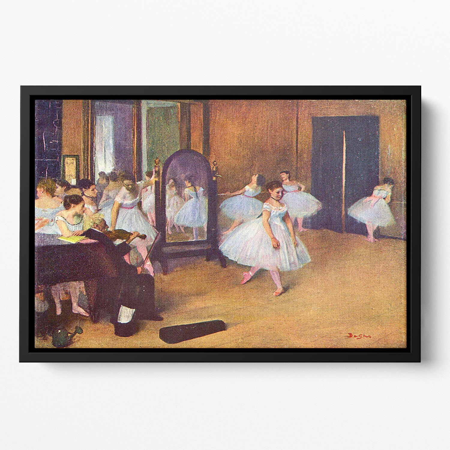 The dance hall by Degas Floating Framed Canvas