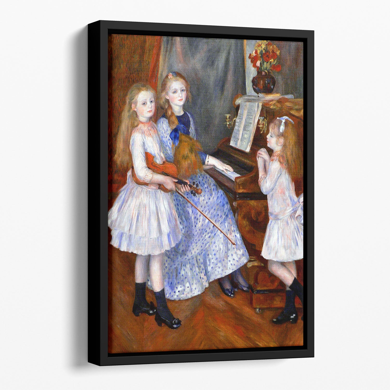 The daughters of Catulle Mendes by Renoir Floating Framed Canvas