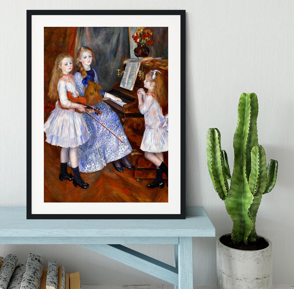 The daughters of Catulle Mendes by Renoir Framed Print - Canvas Art Rocks - 1