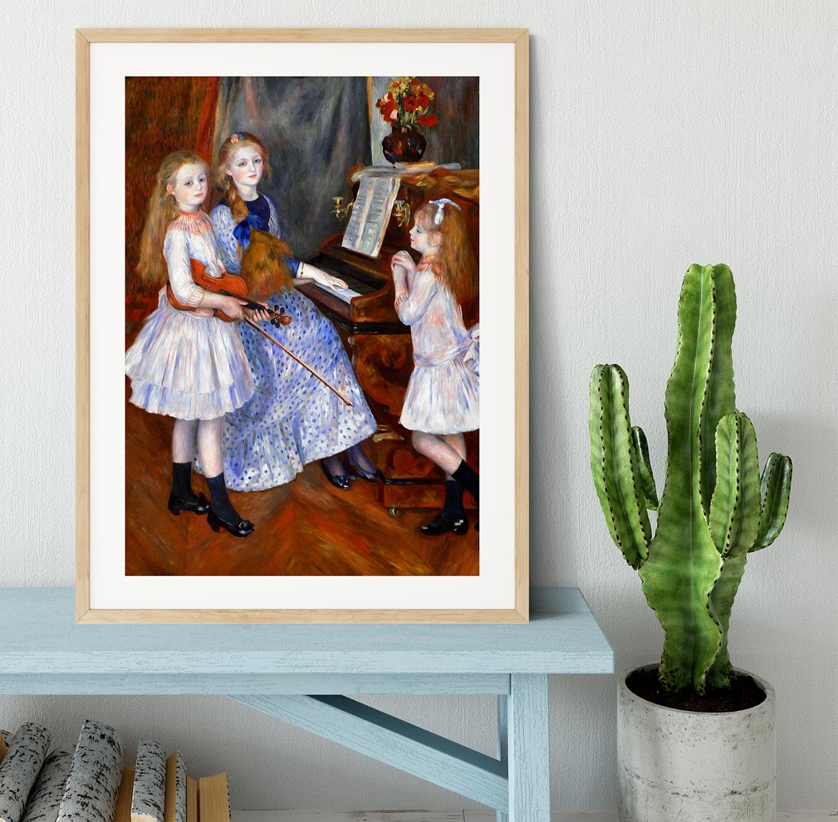 The daughters of Catulle Mendes by Renoir Framed Print - Canvas Art Rocks - 3