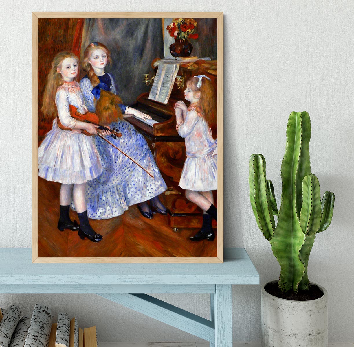 The daughters of Catulle Mendes by Renoir Framed Print - Canvas Art Rocks - 4