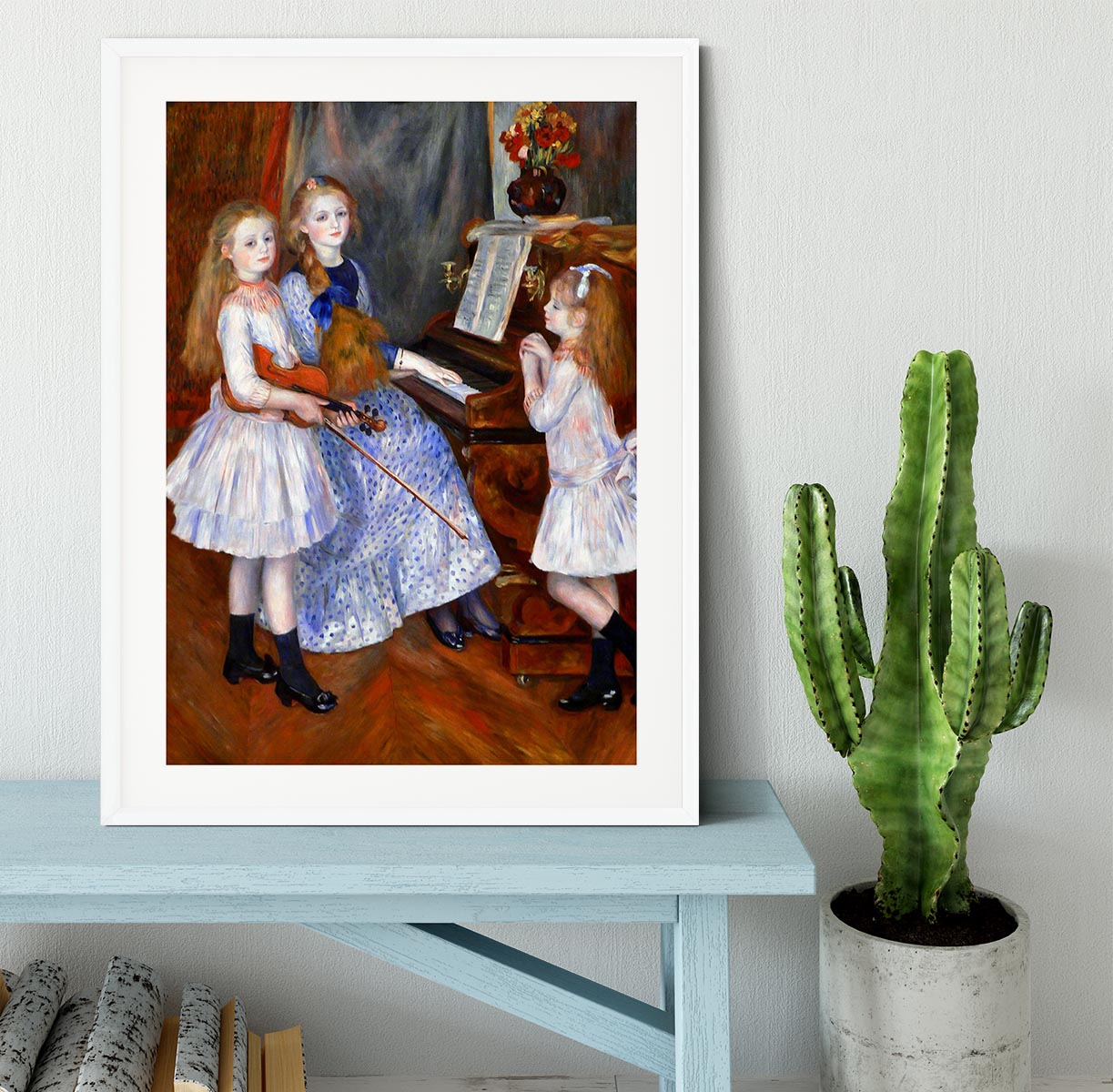 The daughters of Catulle Mendes by Renoir Framed Print - Canvas Art Rocks - 5