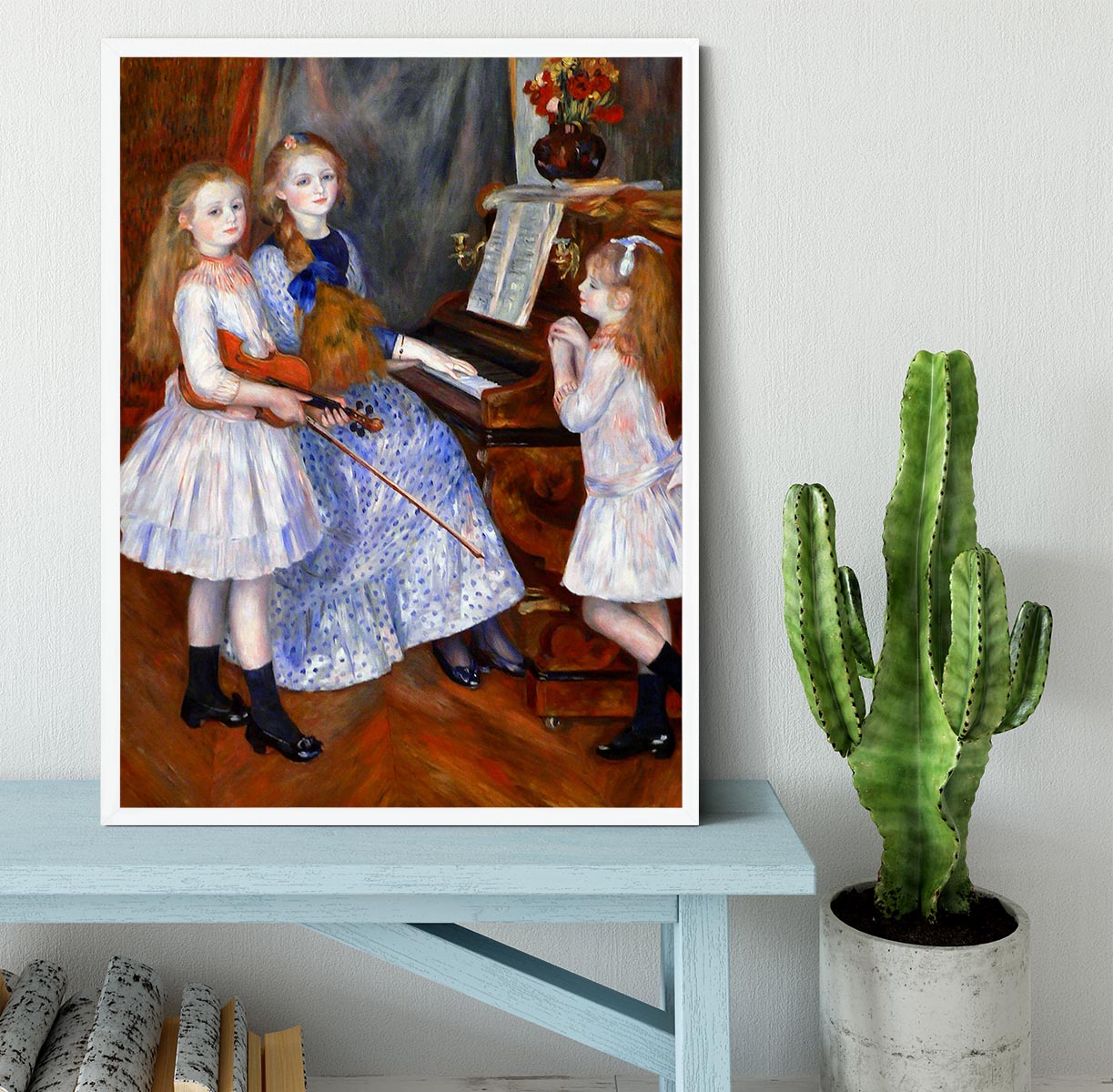 The daughters of Catulle Mendes by Renoir Framed Print - Canvas Art Rocks -6