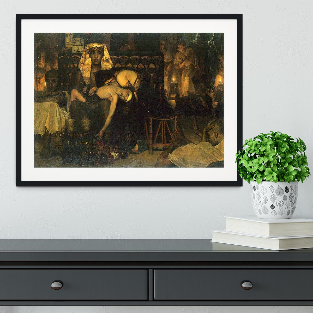 The death of the First Born by Alma Tadema Framed Print - Canvas Art Rocks - 1