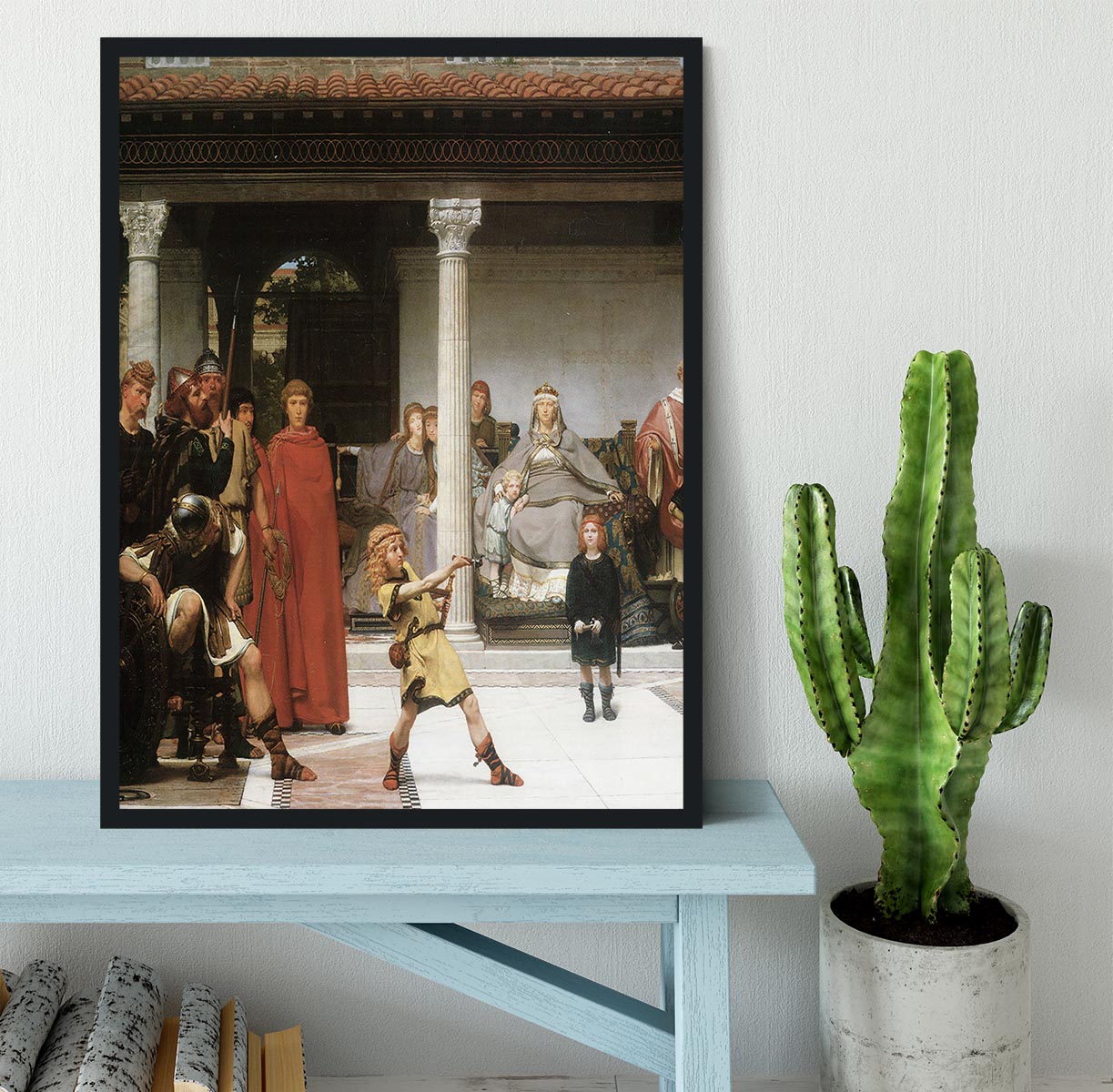 The education of children Clovis detail by Alma Tadema Framed Print - Canvas Art Rocks - 2