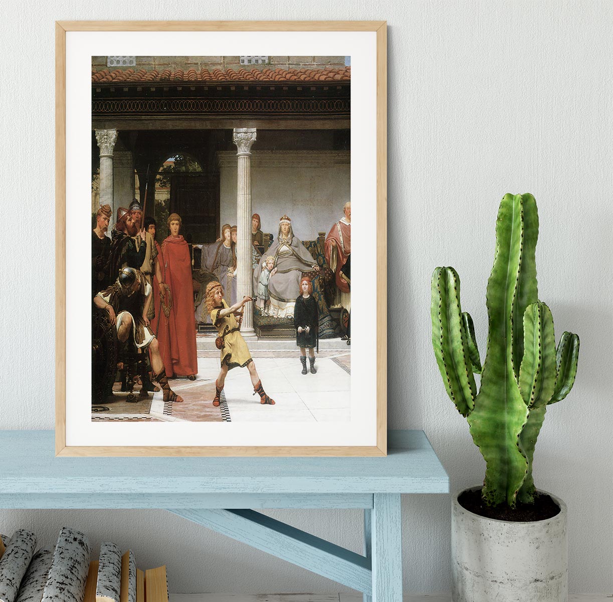 The education of children Clovis detail by Alma Tadema Framed Print - Canvas Art Rocks - 3