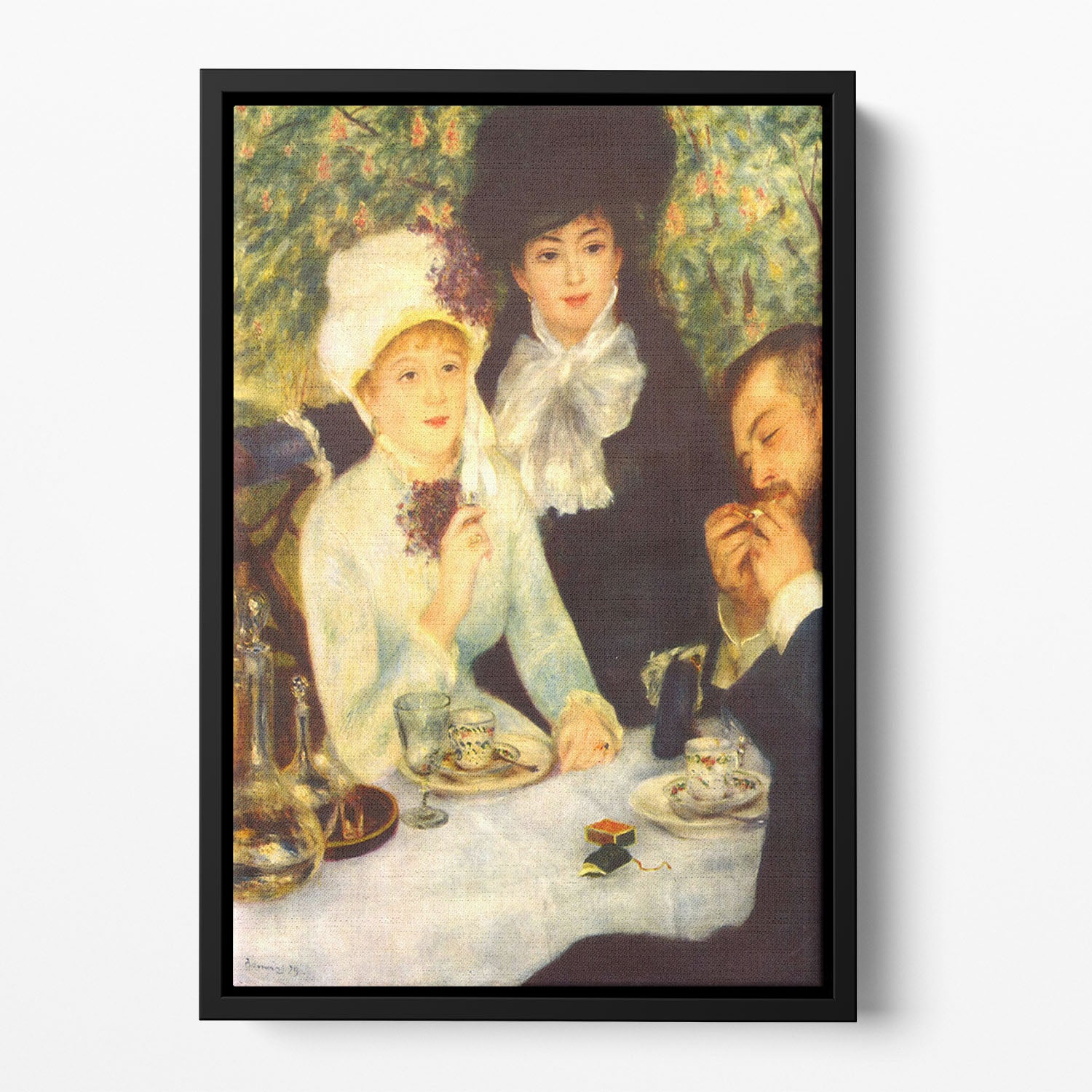 The end of the breakfast by Renoir Floating Framed Canvas