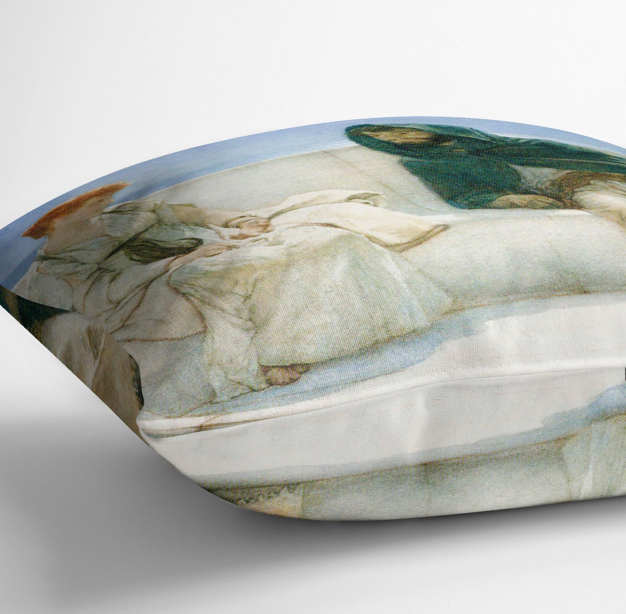 The explaination by Alma Tadema Cushion - Canvas Art Rocks - 3