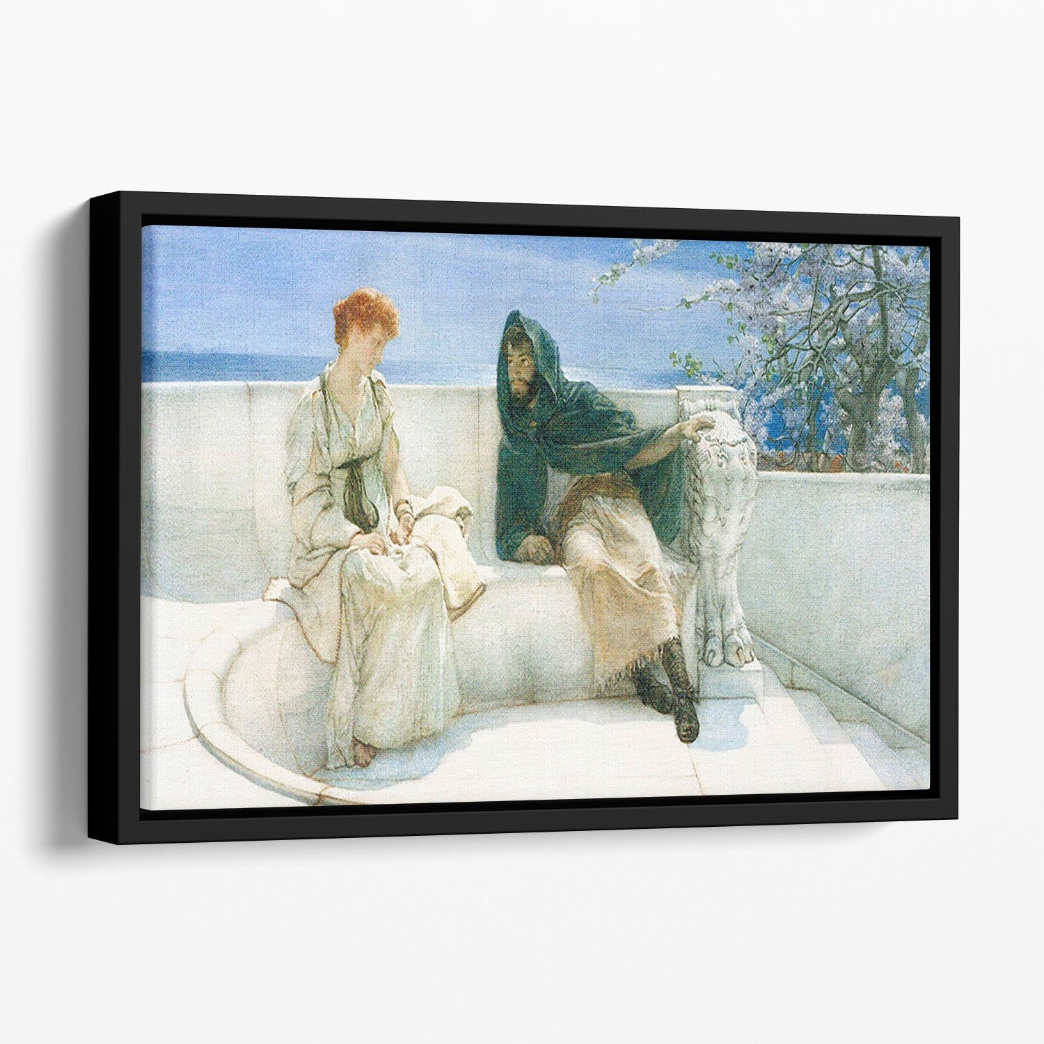The explaination by Alma Tadema Floating Framed Canvas - Canvas Art Rocks - 1