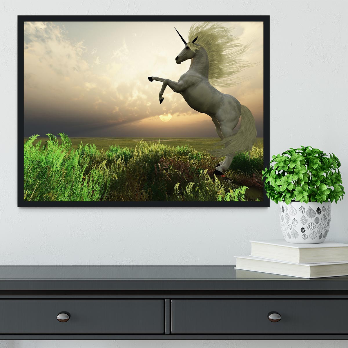 The fabled Unicorn Stag Framed Print - Canvas Art Rocks - 2