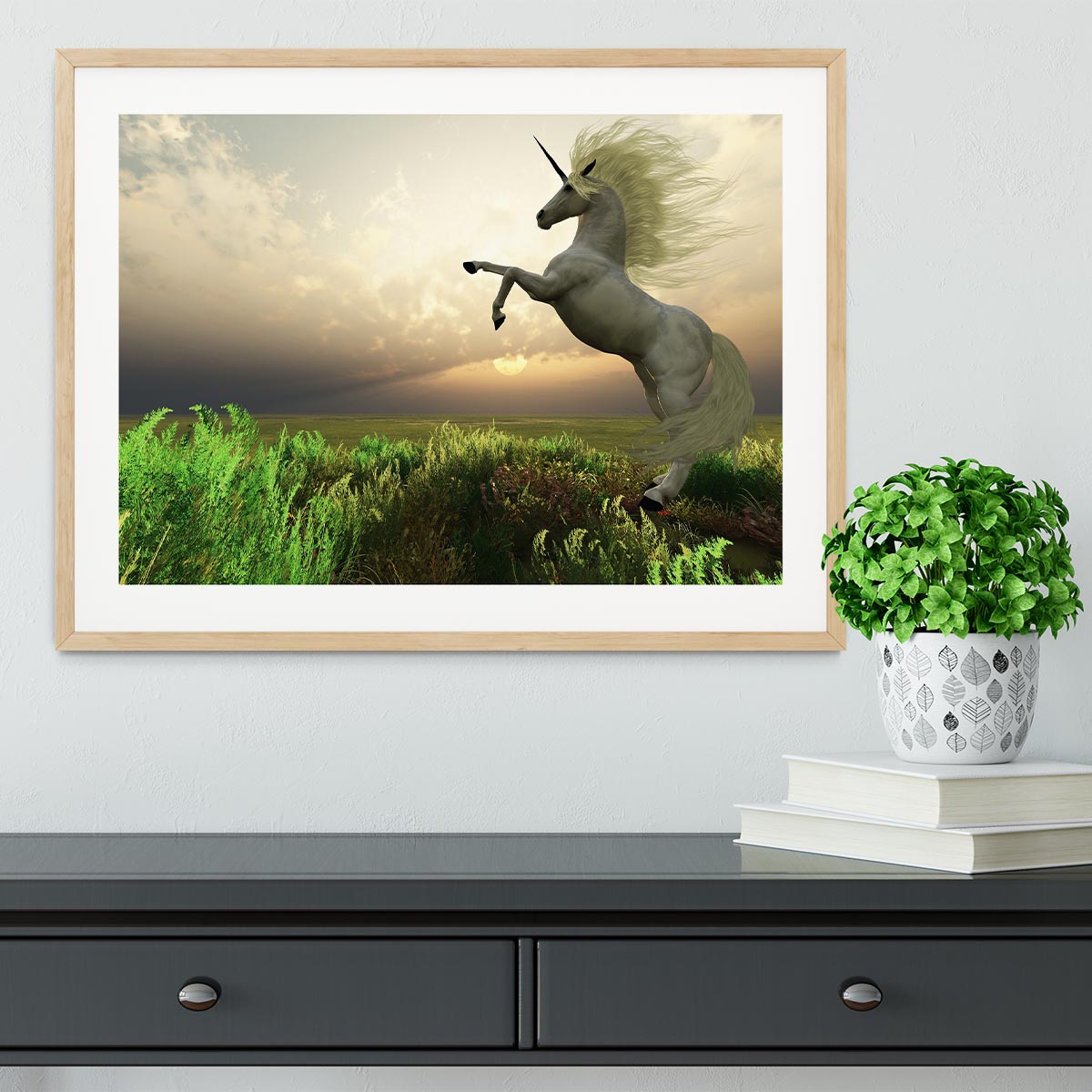 The fabled Unicorn Stag Framed Print - Canvas Art Rocks - 3