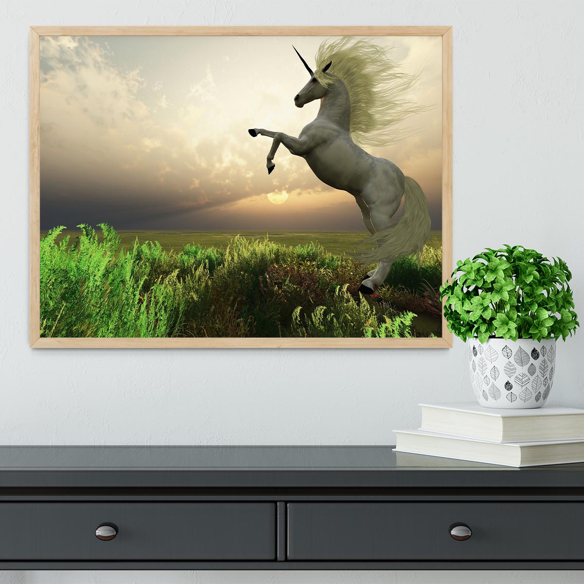 The fabled Unicorn Stag Framed Print - Canvas Art Rocks - 4