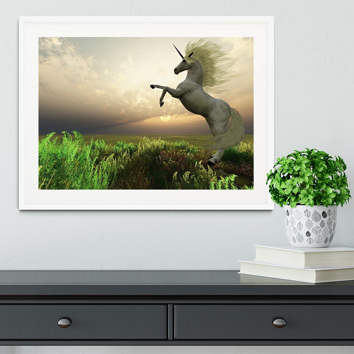 The fabled Unicorn Stag Framed Print - Canvas Art Rocks - 5