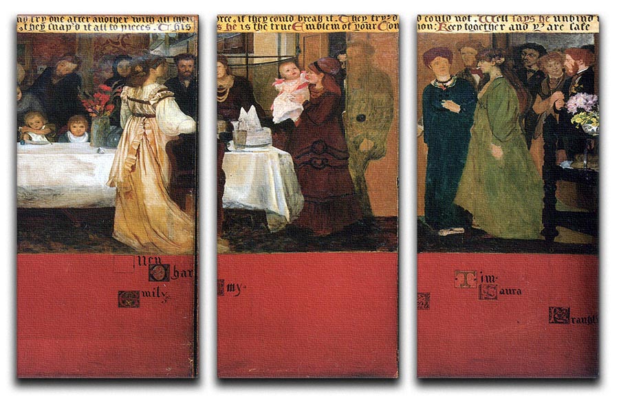 The family picture of Epps panels 4 6 by Alma Tadema 3 Split Panel Canvas Print - Canvas Art Rocks - 1