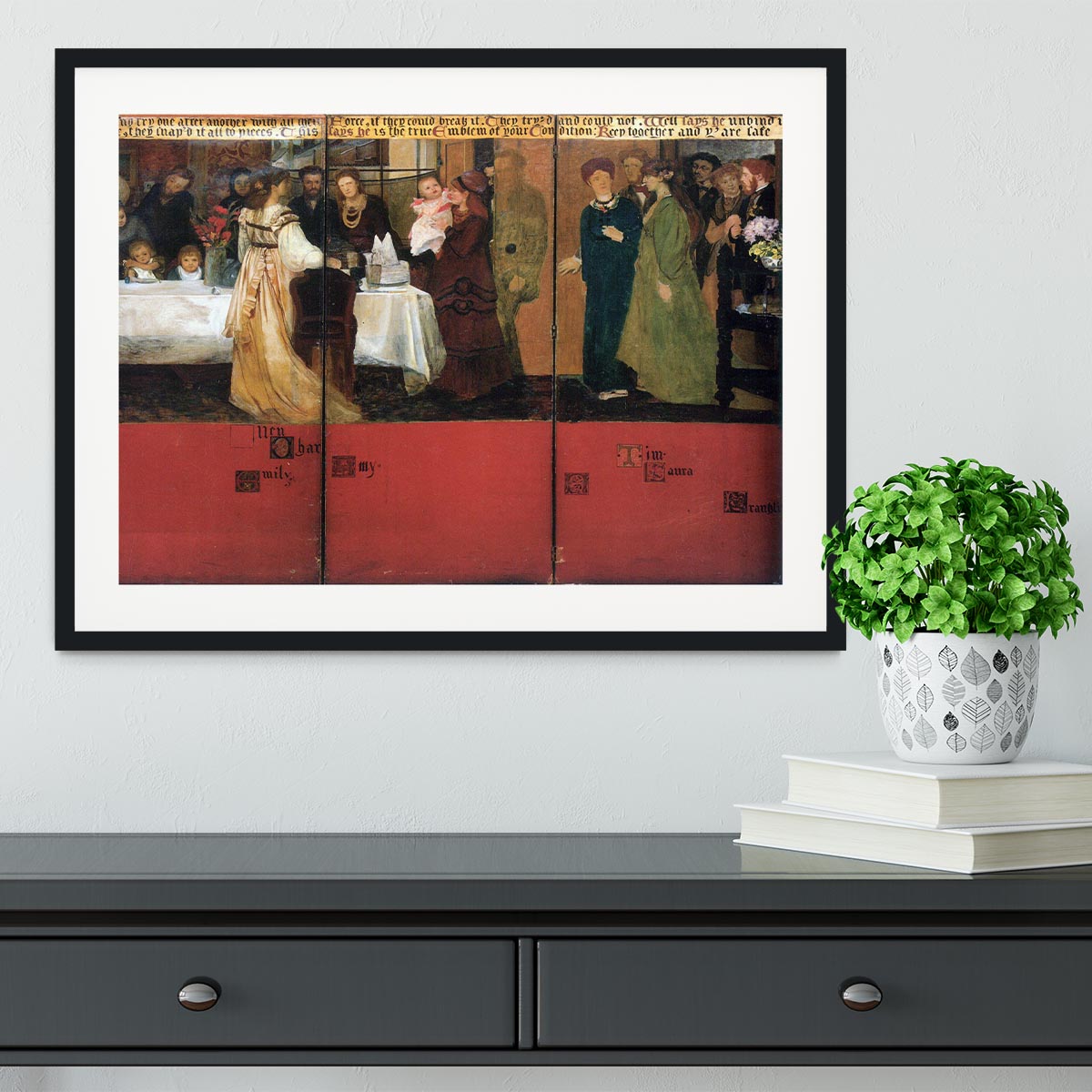 The family picture of Epps panels 4 6 by Alma Tadema Framed Print - Canvas Art Rocks - 1