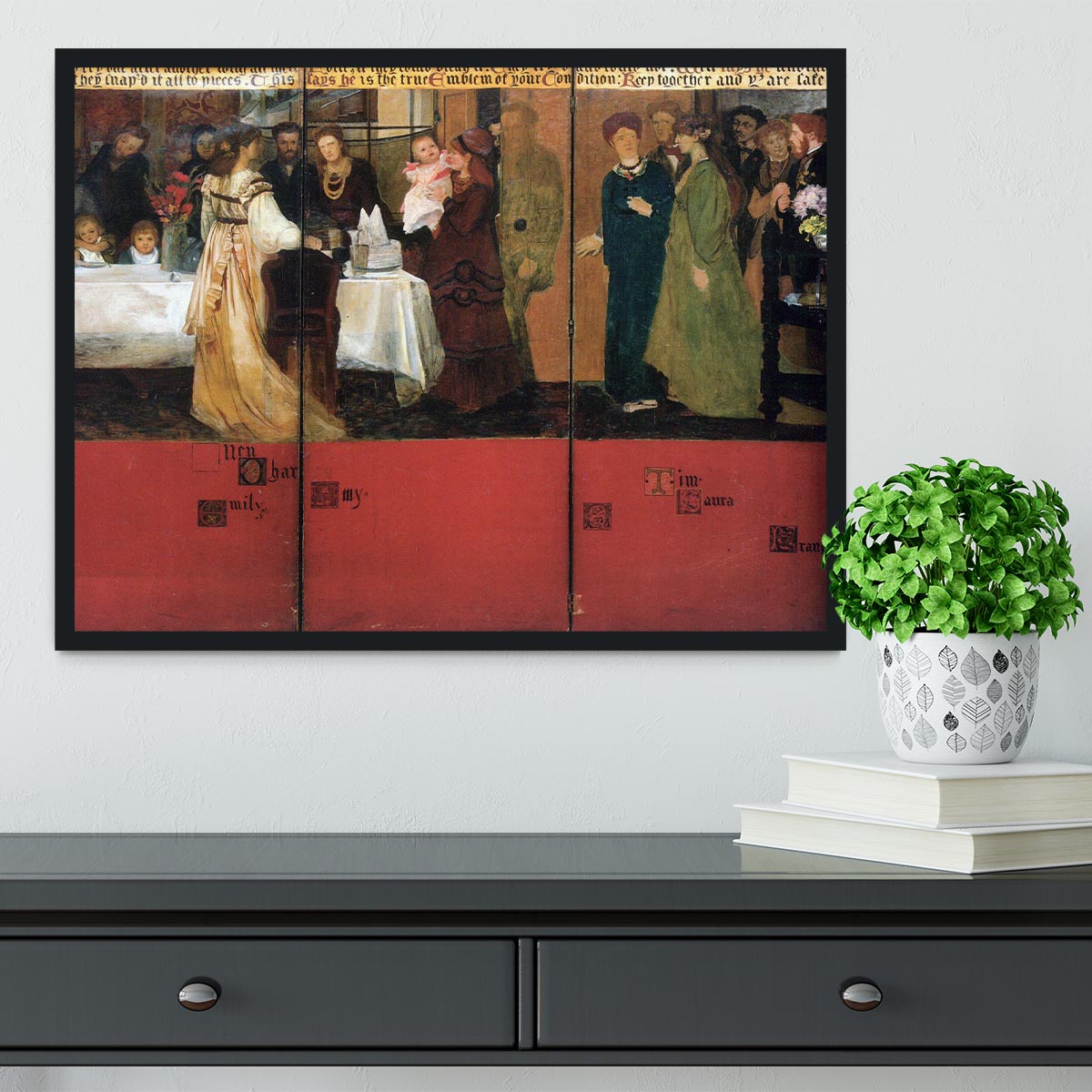 The family picture of Epps panels 4 6 by Alma Tadema Framed Print - Canvas Art Rocks - 2