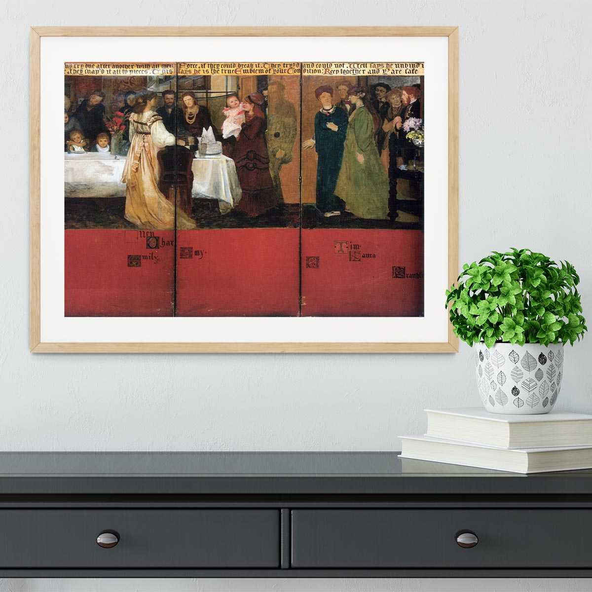 The family picture of Epps panels 4 6 by Alma Tadema Framed Print - Canvas Art Rocks - 3