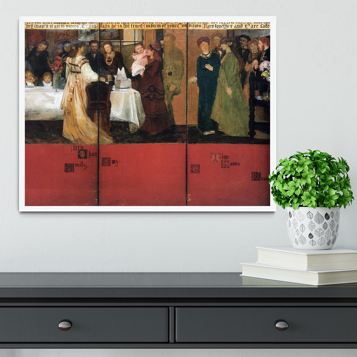 The family picture of Epps panels 4 6 by Alma Tadema Framed Print - Canvas Art Rocks -6
