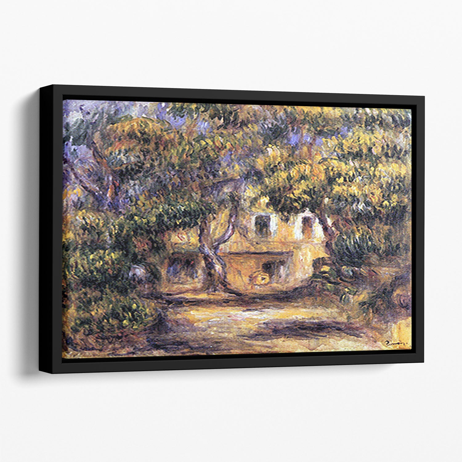 The farm at Les Collettes by Renoir Floating Framed Canvas