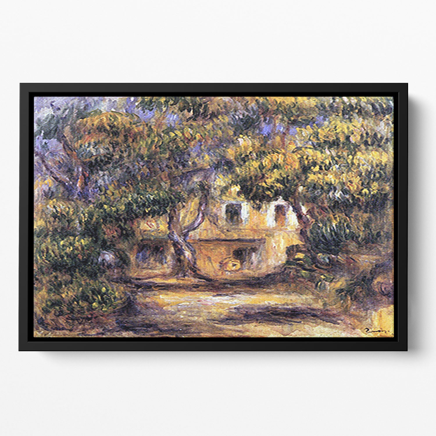 The farm at Les Collettes by Renoir Floating Framed Canvas