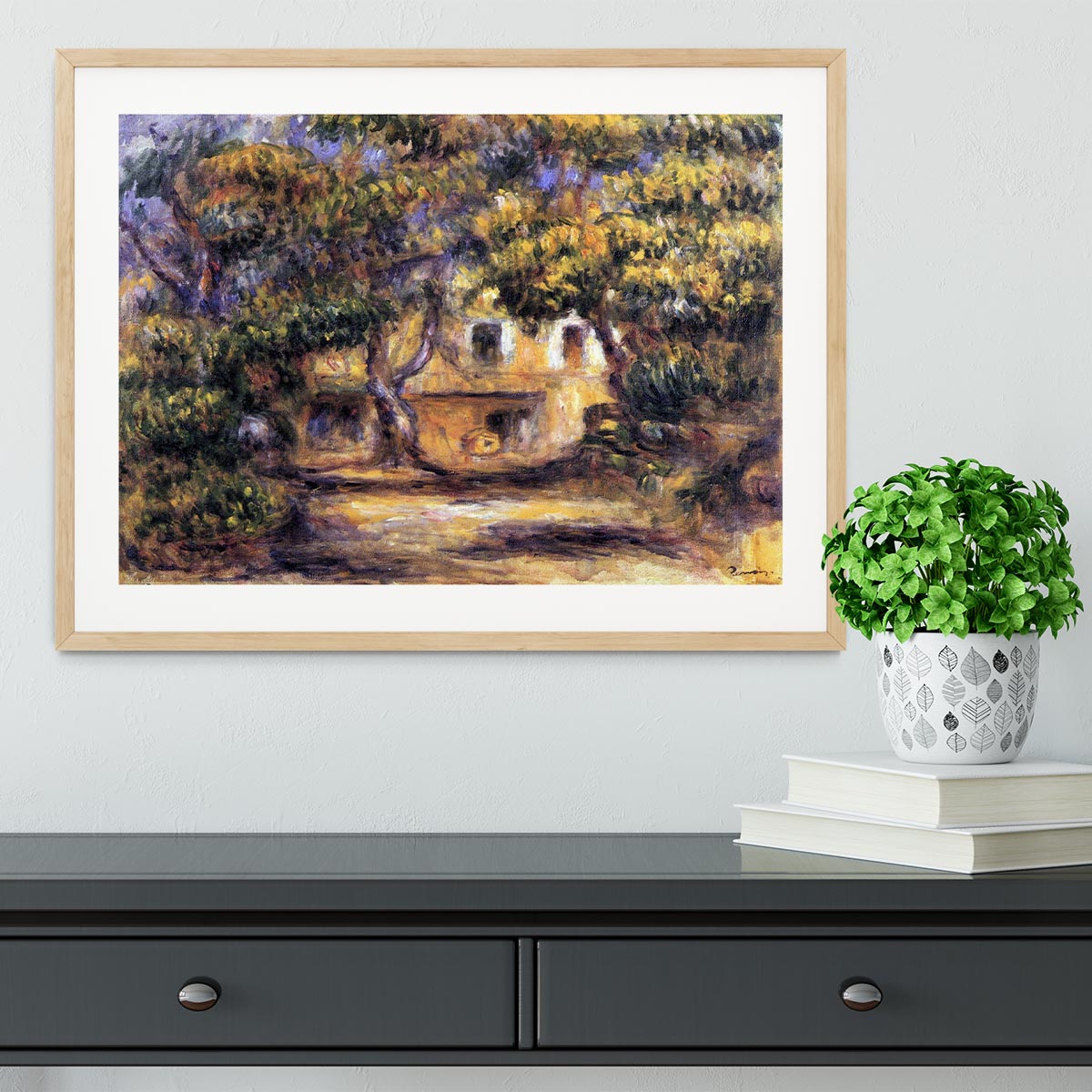 The farm at Les Collettes by Renoir Framed Print - Canvas Art Rocks - 3