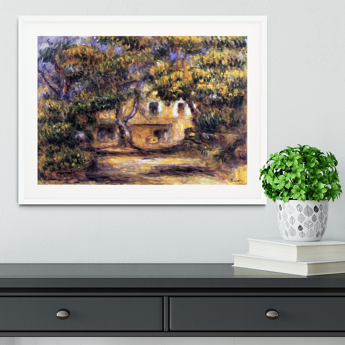 The farm at Les Collettes by Renoir Framed Print - Canvas Art Rocks - 5