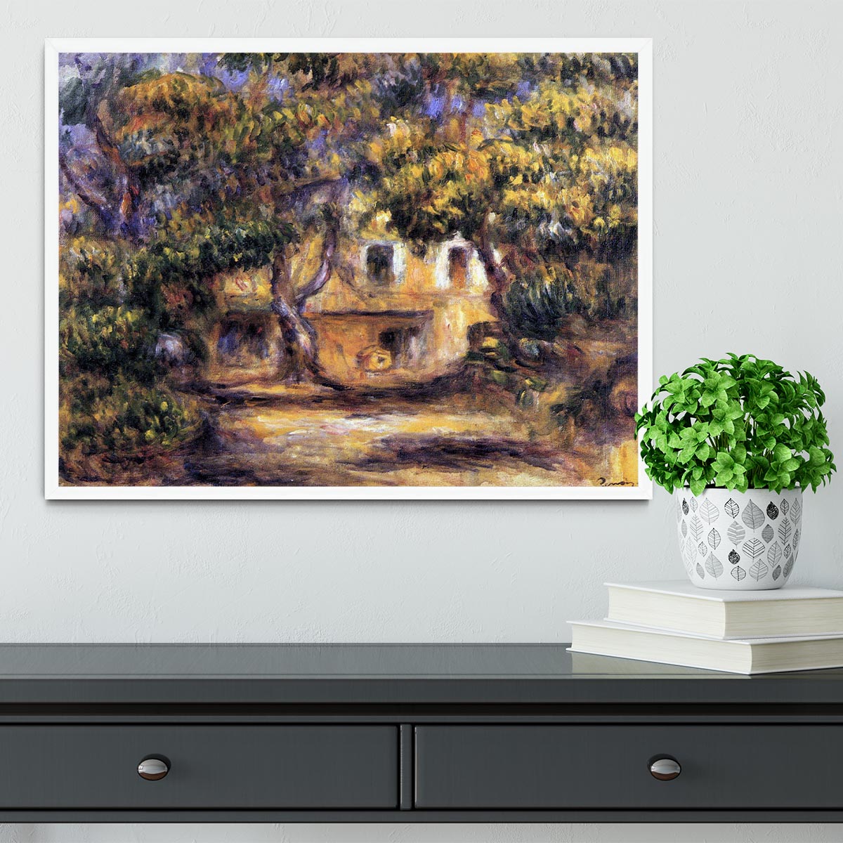 The farm at Les Collettes by Renoir Framed Print - Canvas Art Rocks -6